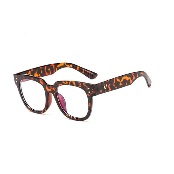Rough Frame Brillestel Vintage Myopic Glasses Tide Anti Blue Light (Leopard stel)