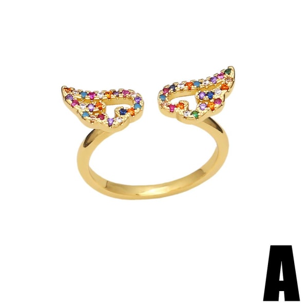 Ring Vintage Zircon Angel Wings Motesmykker Ac9136 A
