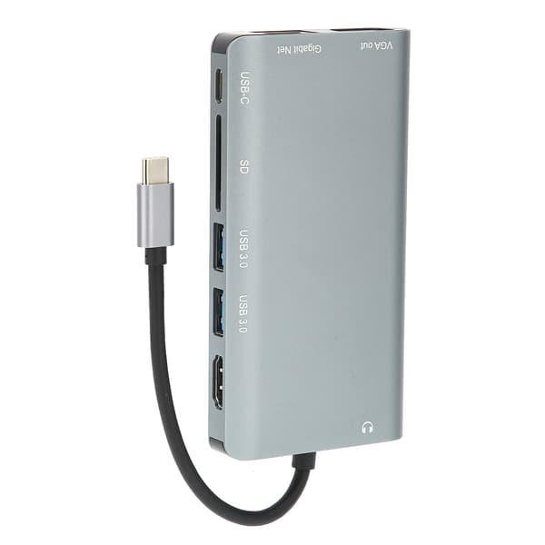 8 i 1 USB C Dockingstasjon med HDMI VGA USB 3.0 Adapter