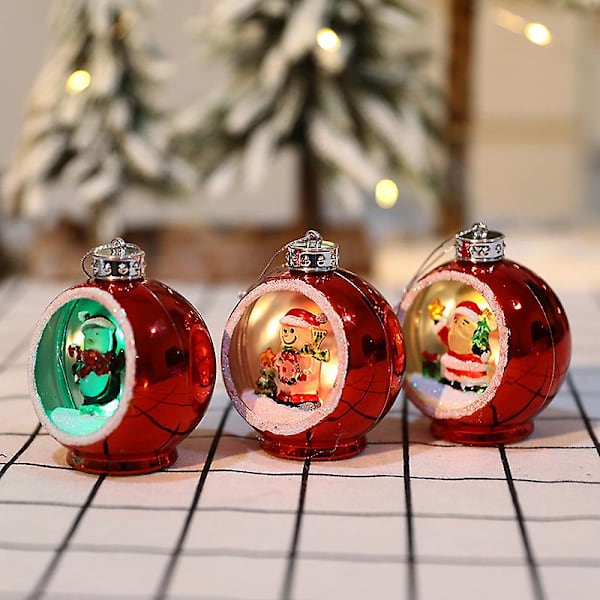 Julegave plastik lys Julepynt kugler Red