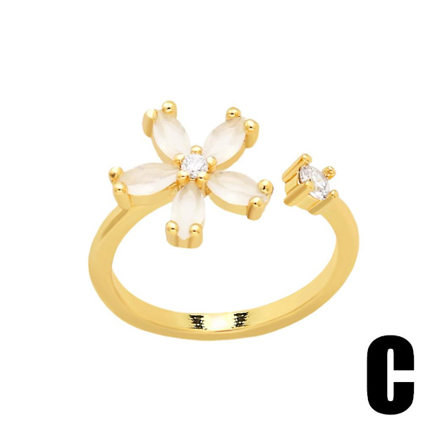 Ring Vintage Zircon Flower Stud Modesmycken Ac10533 C