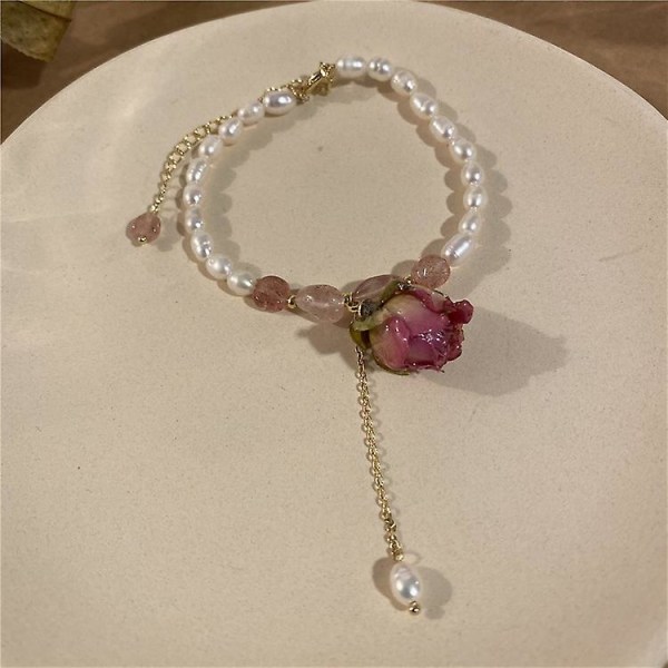 Örhängen Pearl Flower Stud Modesmycken B2319 pink b