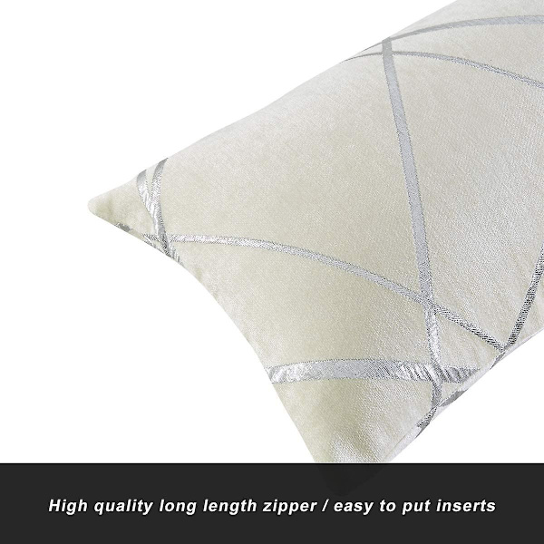 Koristeellinen sohvatyynyliina, sohva paksu tyynynpäällinen, neliönharmaa luksustyyny 2 settiä 30*50 cm Ivoire