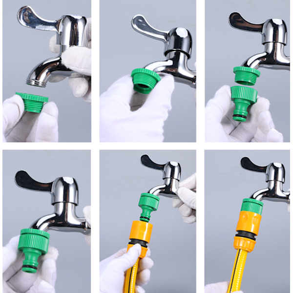 2 stk Plastic Quick Connector Vaskemaskine Bilvask Vandpistol Vandslange Hurtig Connector Vand Connector 4 Point Slange (4 Point Hun Head),