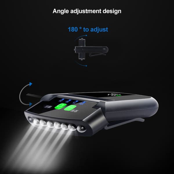 Justerbar LED-hattlampe med oppladbart Power Display - Vanntett vinterhattlampe