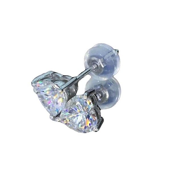 Kvinnor färgglada hjärta Cubic Zirconia inläggningar Ear Stud örhängen Party smycken present