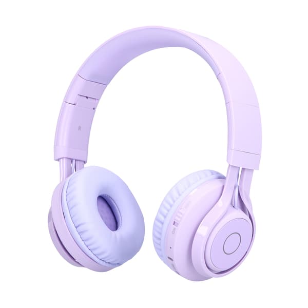 Børne Bluetooth Hovedtelefoner LED Lys Stereo Foldbar Høreværn Trådløst Headset Lilla