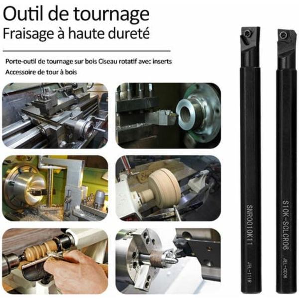 Høj hårdhed 9 stykke drejeværktøjssæt Metalfræser CNC drejebænk værktøjsholder med skruenøgle 10 mm klinge