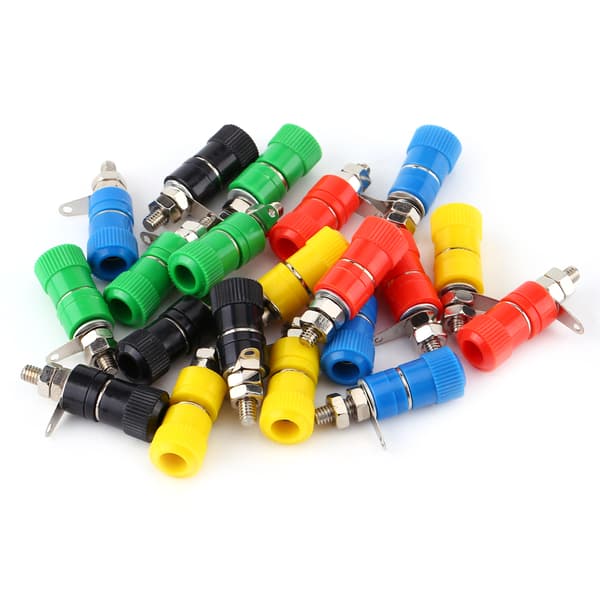 20 stk 4 mm bananplugg hun sokkel jack bindepost