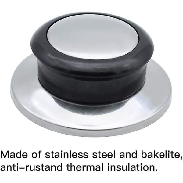 6 stycken bakelit Värmebeständig rostfritt stål Grytlock Knoppar Universal utbyteshandtag Lyftknoppar Reservdelar med skruvar för kokkärl Grytor