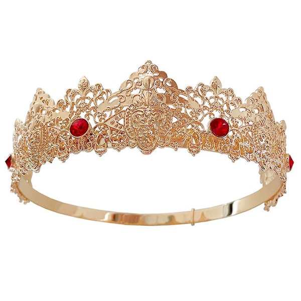 Bar Performance Crown Ball-dronning Tiara Forslag Matchende smykker Kæreste gave Golden Red