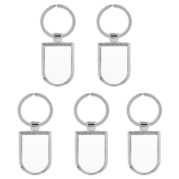 5 stk Sublimation Nøglering Diy Nøglering Blank Nøglering Metal Nøglering Ornament