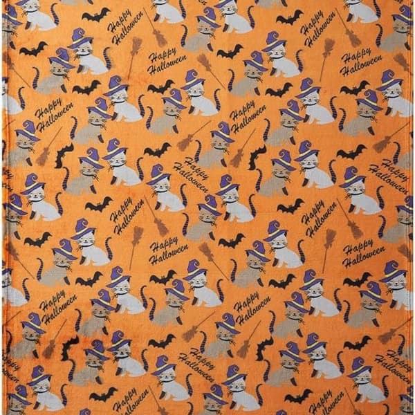 100CM x 150CM Halloween-tæppe, perfekt til sofaaftener og senge - 77