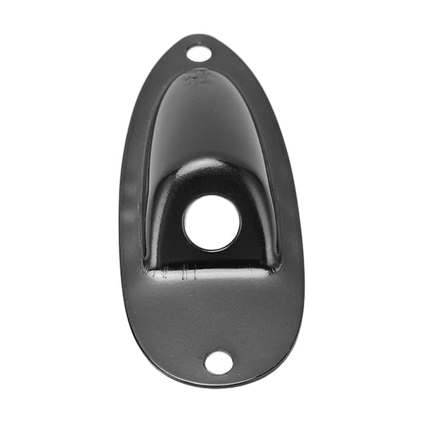 Sort Båtstil Elektrisk Gitar Jack Plate Input Output Socket Skrue Instrumenttilbehør