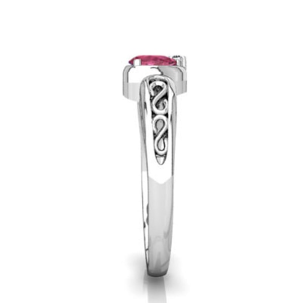 Naiset Faux Ruby Ametisti Love Heart Vihkisormus Korut Ystävänpäivä Lahja White Gold US 10