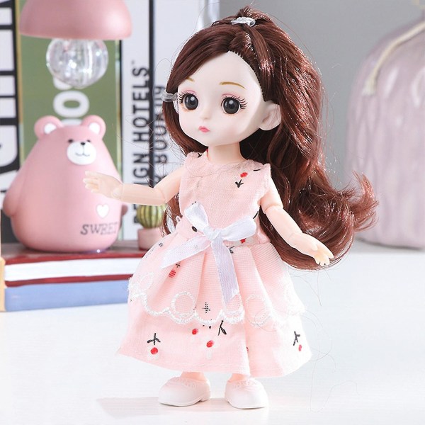 Pedagogiska leksaker för och flickor Mini Dress Up Princess Dolls Blue
