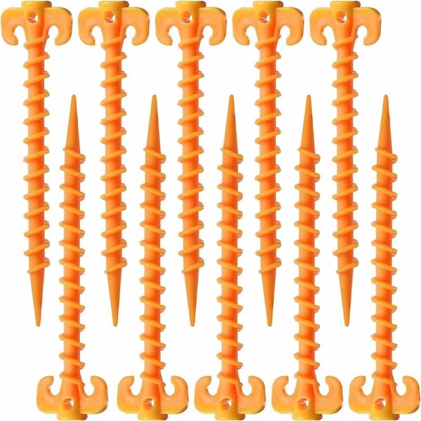 Ground Nails Kvalitet PP Plast Tältpinnar, Rep Peg Spik för utomhustältutrustning Tälttillbehör för strand, strand, djungel, lera, gul, (20cm×4,5cm,