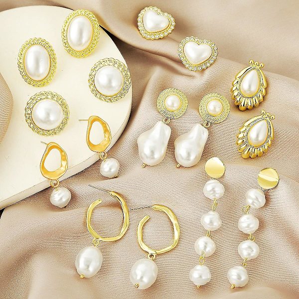 Øreringe Barok Pearl Fashion smykker B2163 E2209-1