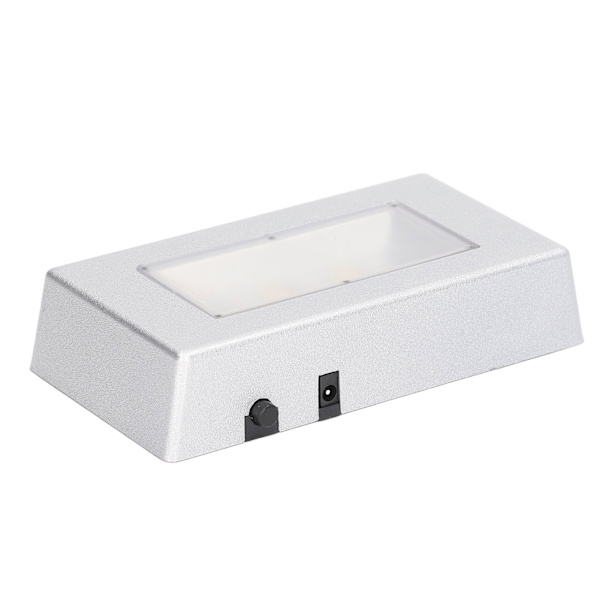 LED Display Base Multi-Mode Belysning Sølv Rektangulær LED Lys Display Base med USB-kabel til Smykker Krystaller