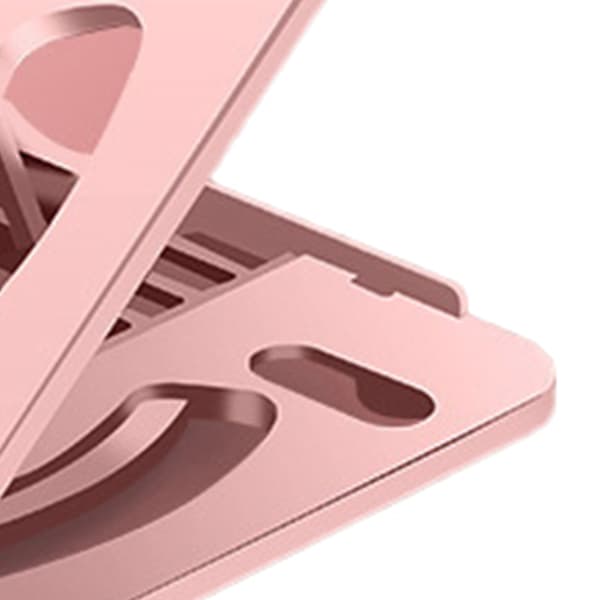 Vikbart 8 växlar justerbart bärbart laptopkylstativ silikon PP ABS hemkontor rosa