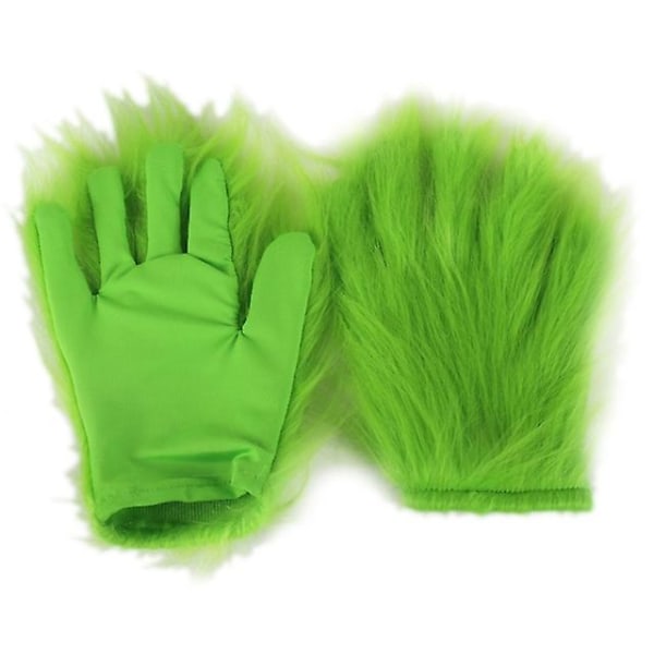 grønt fiskehoved latex hovedbeklædning halloween jule cosplay Gloves