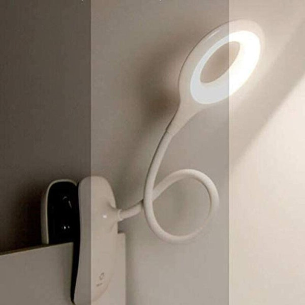 Barneklemmelampe Leselys Dimbar LED-lamper Klemmer Nattlampe Barnebordslampe med fleksibel hals USB oppladbar