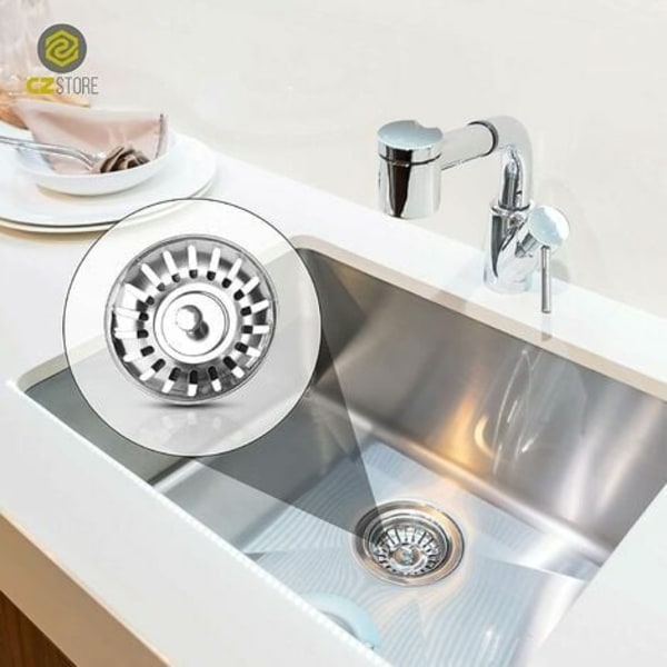 Set med 2 diskbänkssil|80MM| universal rostfri diskbänkspropp-diskbänk avlopp/tvättställ-köksvasksil (M
