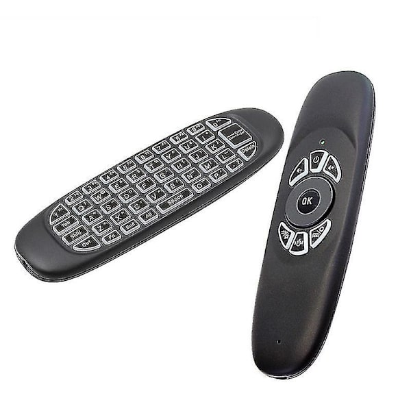 c120 Kolmivärinen taustavalaistu 2,4g langaton mininäppäimistö Airmouse