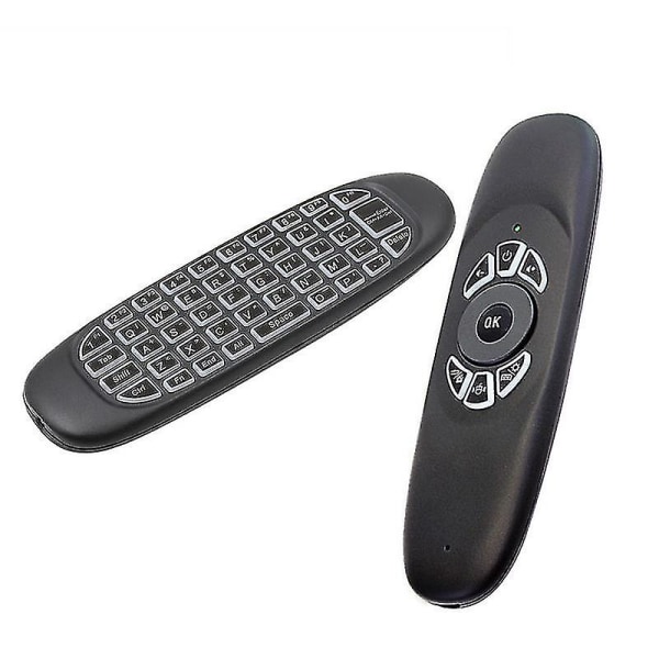 c120 Trefärgad bakgrundsbelyst 2,4 g trådlös minitangentbord Airmouse