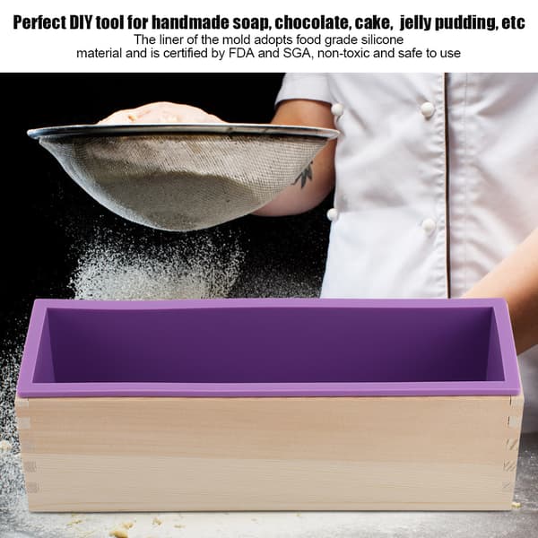 Rektangulær silikonsåpeform 1200ML for DIY-baking av kake, is, sjokolade