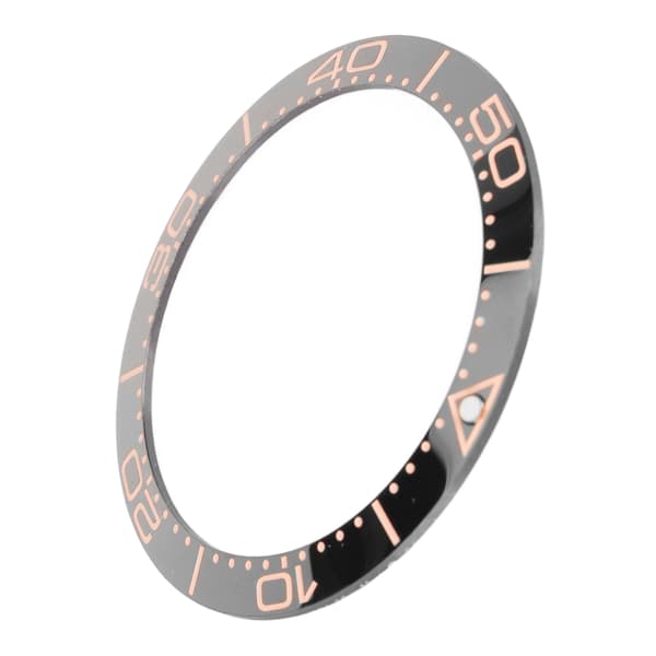 Keramisk klokkering 38 mm svart base rosegull sifferinnlegg for urmakerutskifting