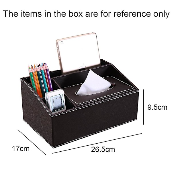 Multifunktionell läder Tissue Box Soffbord Desktop Fjärrkontroll Förvaringsbox style1