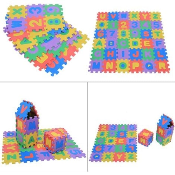 Puzzle Foam matto Baby pehmeä EVA Foam leikkimatto lapsille numerot 0-9 ja Letters AZ 36kpl / laukku (12*12cm)