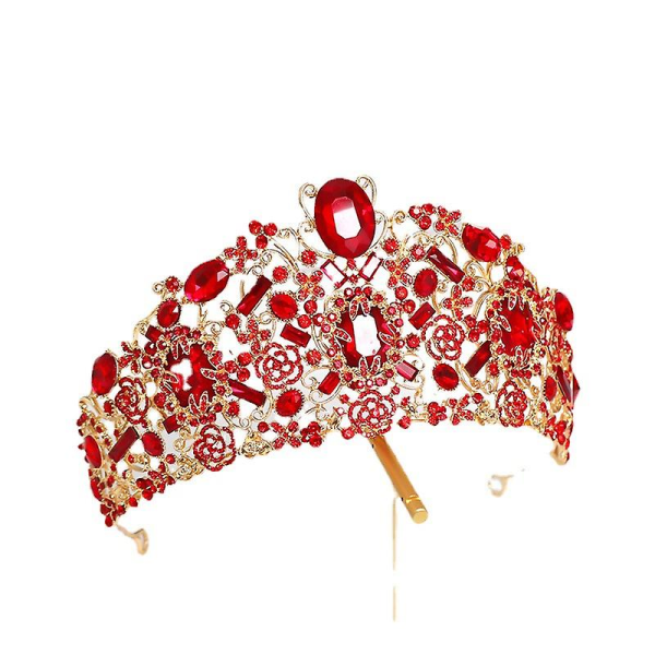 Brude Halvsirkel Krone Hodeplagg Rhinestones Innlagt Retro Hodeplagg Luksus Legering Krone Bryllup
