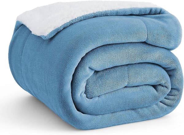 Sherpa Fleece Kastetæppe til Sofa - Tykt og Varmt Tæppe til Vinter, Blødt og Fluffy Kastetæppe til Sofa, Efterårskastetæppe, Grå, 50x60 Tommer