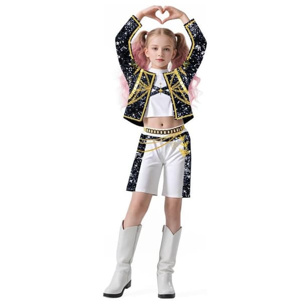Demon Hunter K-POP Kostume Halloween 140CM Dame Børnekostume-07