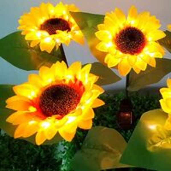 2-pack Solar LED Trädgårdslampor Vattentät utomhusdekor Öppen spis Landskap Uteplats Staket Yrd Utomhusdekoration