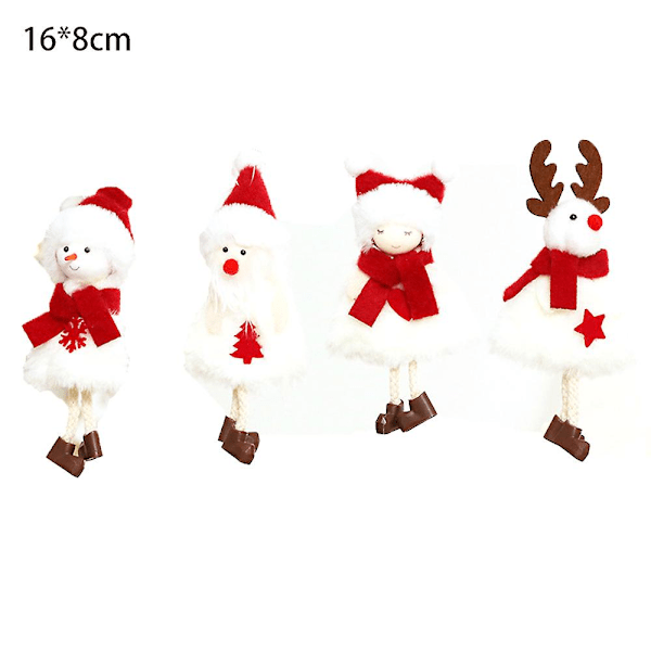 Julgransdekor Ängel Älg Snögubbe Santa söta dockor