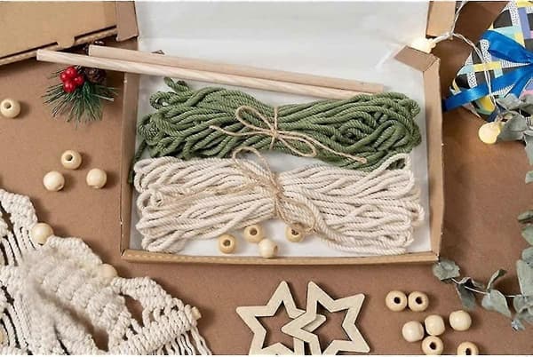 Julgran DIY-kit, handgjorda vävda makramé julgranar DIY-kit väggbonad
