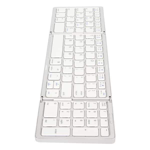 Bluetooth Triple Fold Trådløst Tastatur Multi Enhedsforbindelse til Laptop Tablet Telefon Sølv Hvid