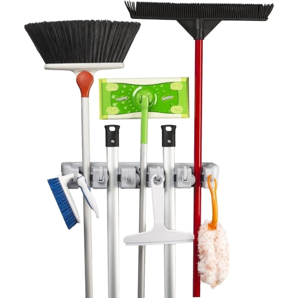 Veggmontert kosteholder med 5 spor og 6 multi-task kroker