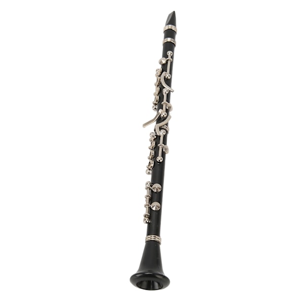 Miniature Klarinet Model med Stativ og Etui - 7,4\" Musikalsk Indretning til Dukkehuse
