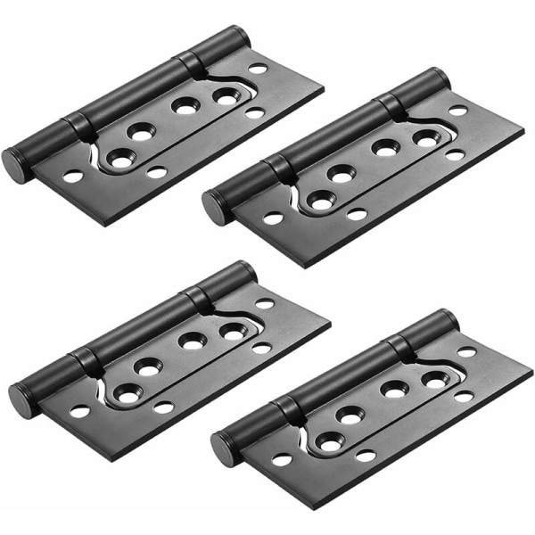 3 stk rustfrit stål hængsler, rektangulære blade 100 mm dørhængsler,