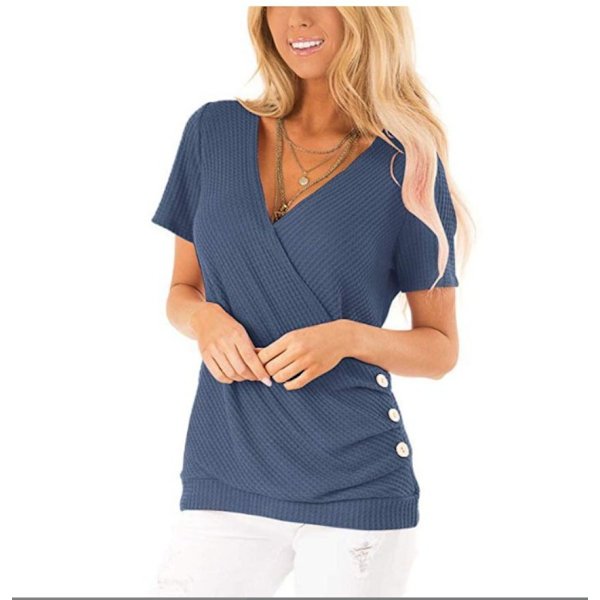 Kortermet v-hals strikket topp 2XL