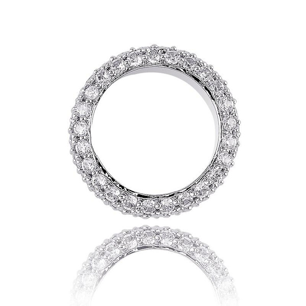 5 rader Iced Out Full Cubic Zircon Bling Ringar Män Kvinnor Guld Silver Färg Charm Hip Hop Smycken Presenter Med Storlek 7-11 Silver
