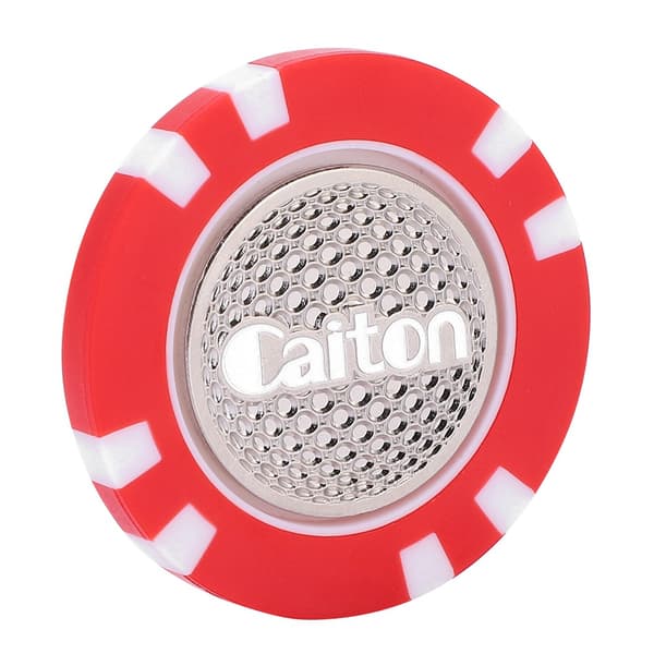 Caiton Holdbar ABS Golfboldmarkør Poker Chip Golfgave Rød