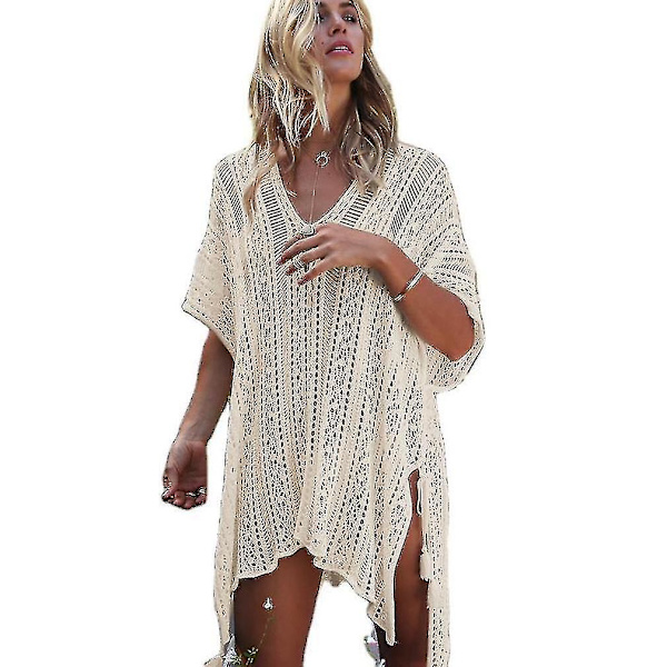 neulottu Bikini Cover Up Suncreen Hollow Out Beachwear pusero