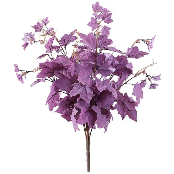 Kunstige blade, hjemmesimulering stof blad plante indretning, lys lilla,