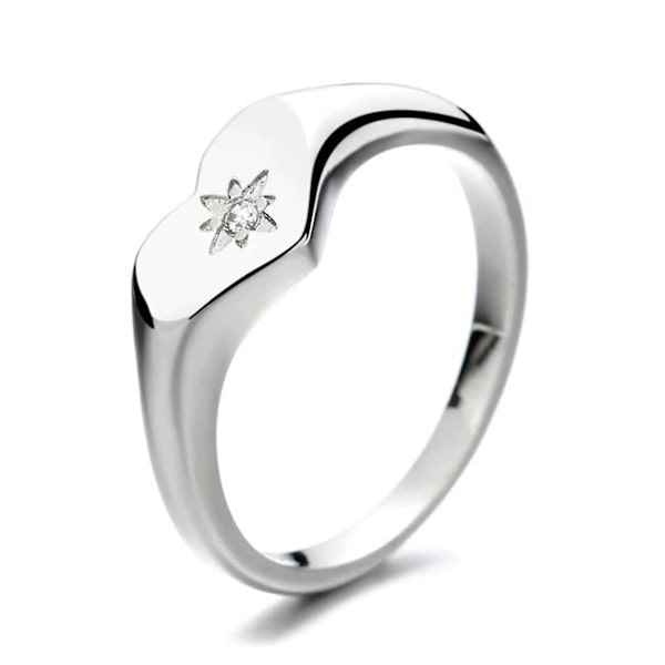 Kvinnor Ring Rhinestone Inlagd Non-blekning Legering Smidig Kärlek Finger Ring För Födelsedag Platinum US 7