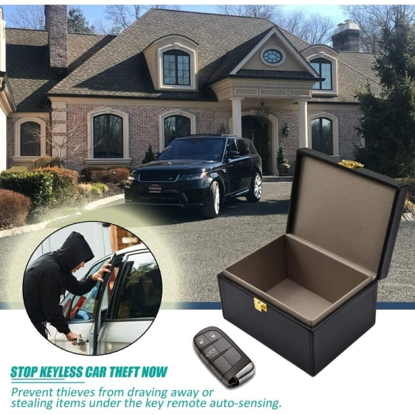 Keyless Go Protection auton avainlaatikko, auton avaimen suojaus Keyless Radio Key Protection Rfid auton avainsuoja säteilysuoja avainlaatikko (musta)，
